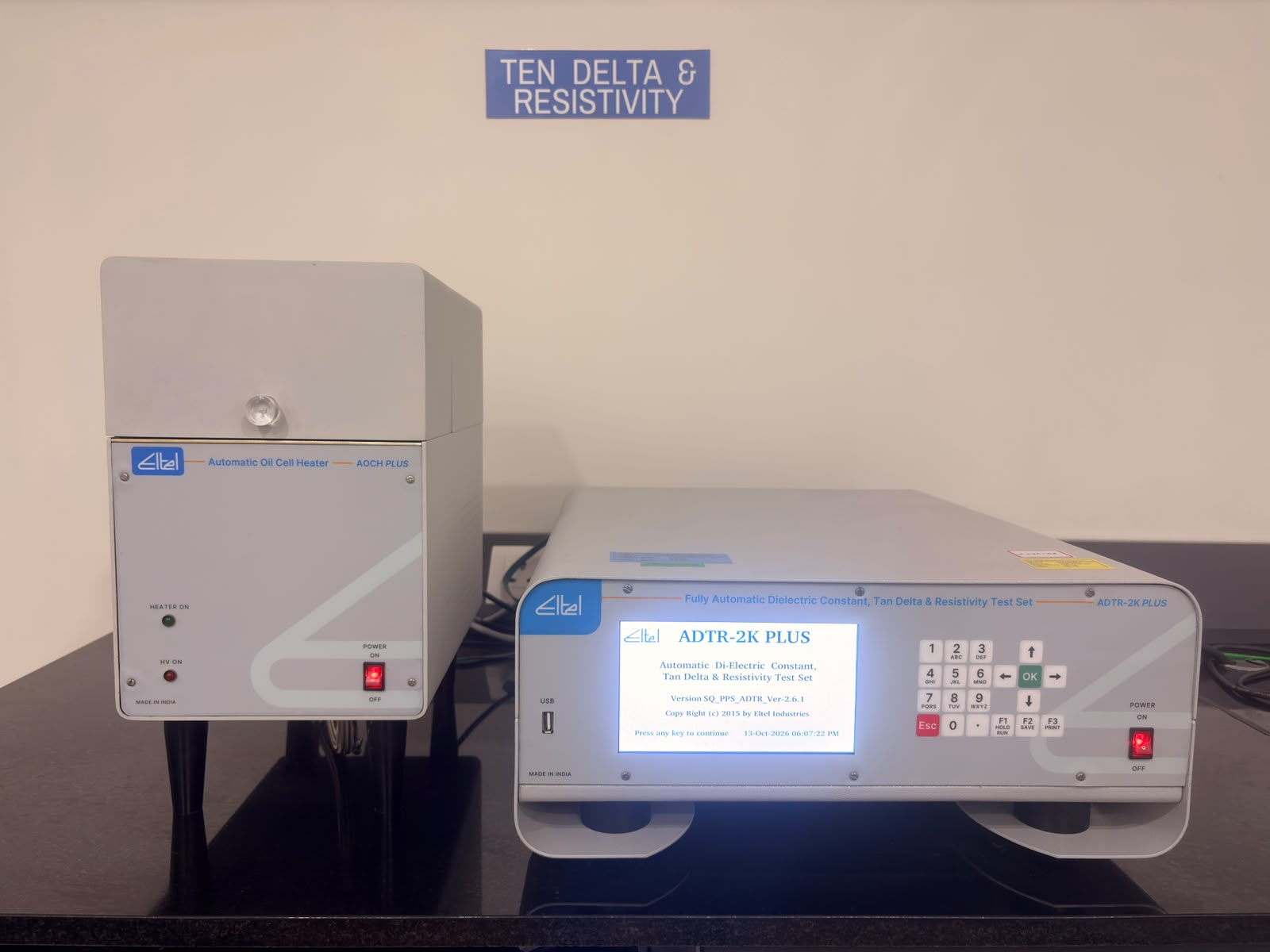 Dielectric Dissipation Factor (Tan Delta) & Resistivity testing at LADLI laboratory