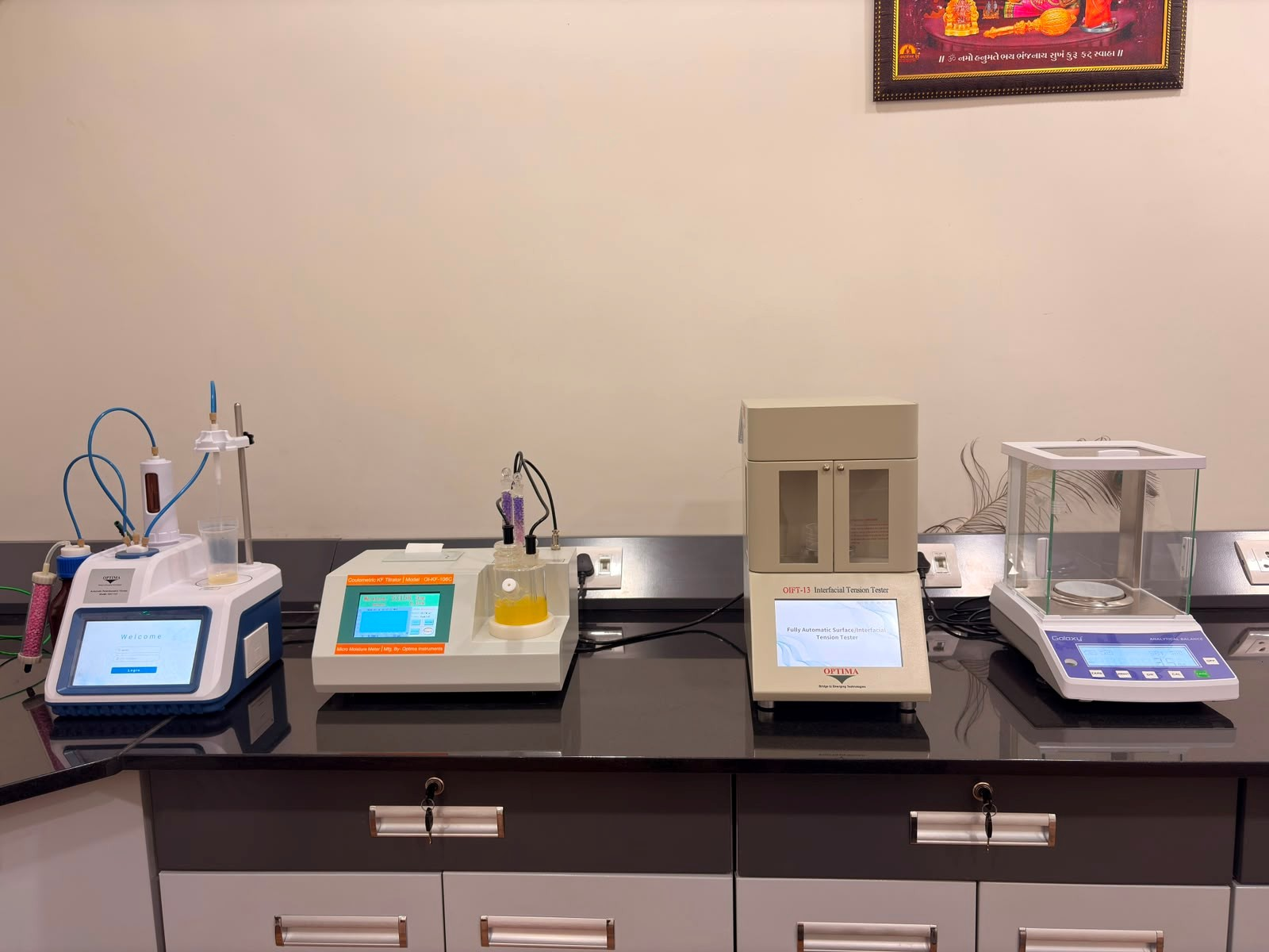 LADLI laboratory instruments for transformer oil testing, interfacial tension measurement and sample weighing